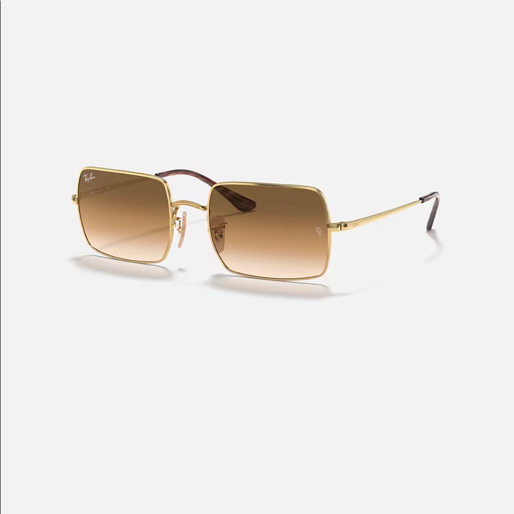 SOLD Ray Ban Gold Rectangle Sunglasses